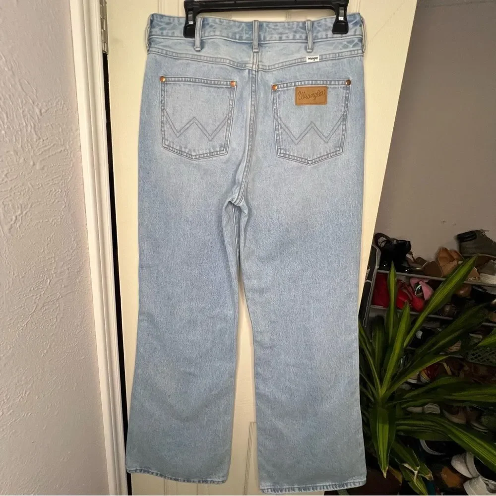 Wrangler Bonnie High Rise Loose Flare Light Wash Women Jeans Sz 28X34 Boho